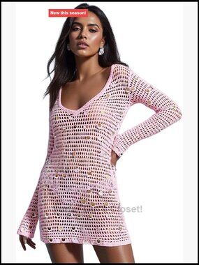 Women's Sequin Knit Mini Dress V Neck Long Sleeve Cutout Glitter Dress Party